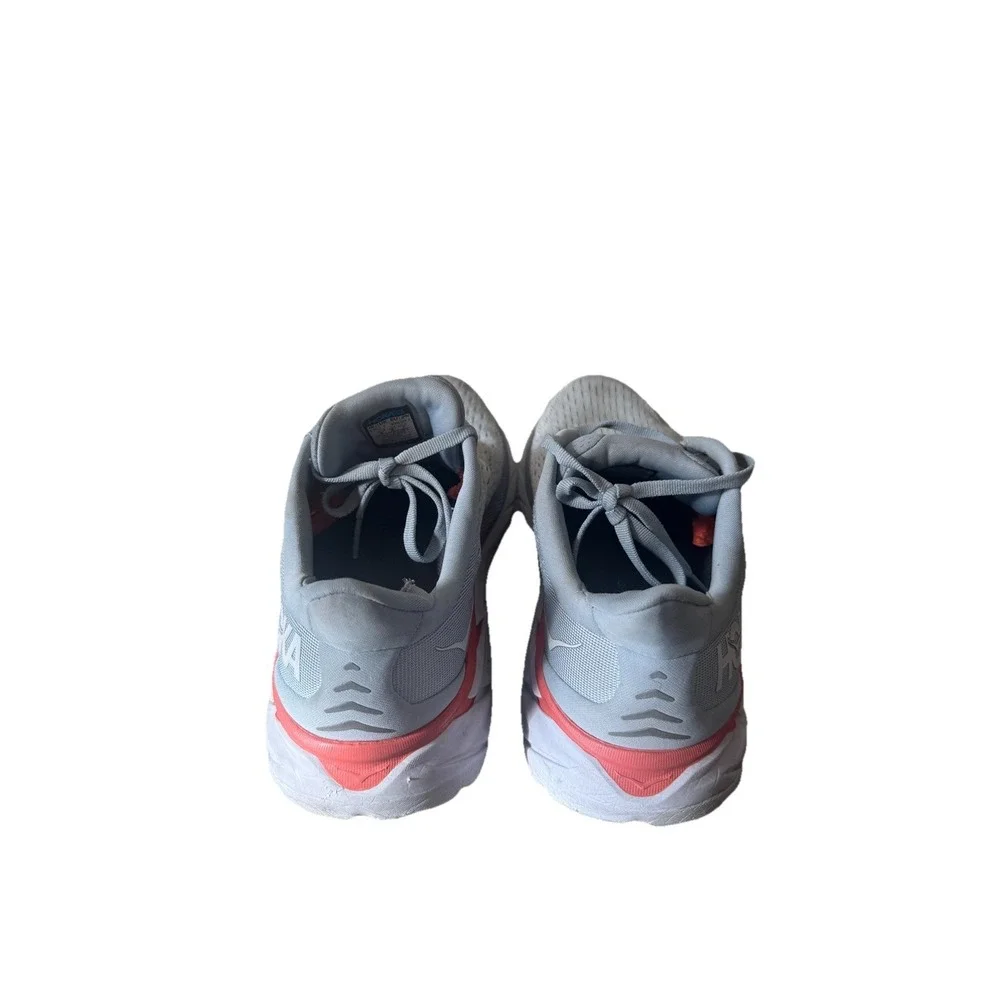 Hoka One One Clifton 8 1121375 Womens Sz 8.5D Running Shoes Grey Orange Sneakers